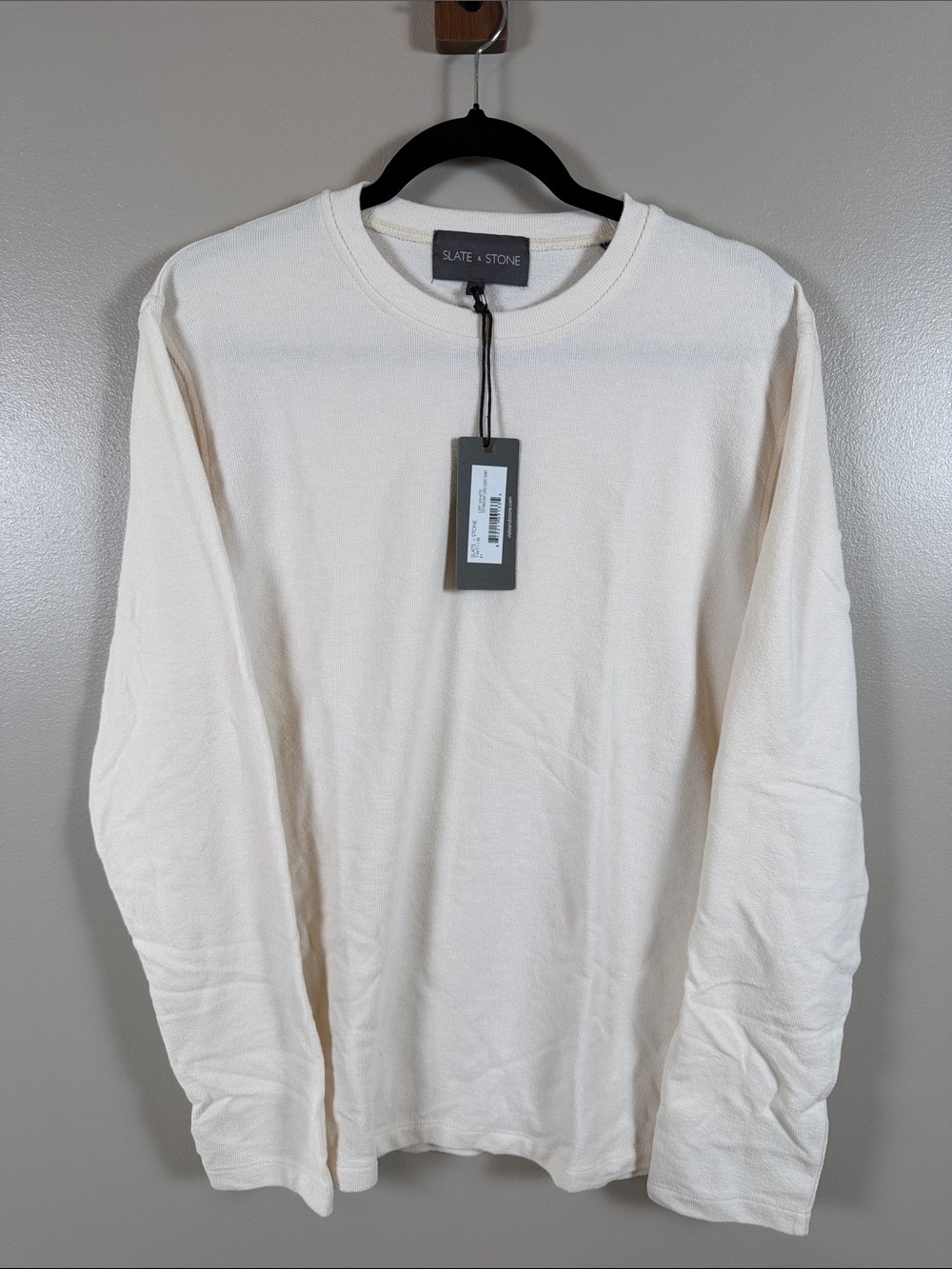 Slate & Stone Long Sleeve Crewneck Shirt - Off-White/Cream